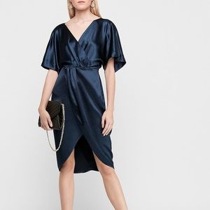 NWT Navy Satin Express Dress